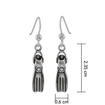 Dive Fin Sterling Silver Hook Earring TE967 - Jewelry